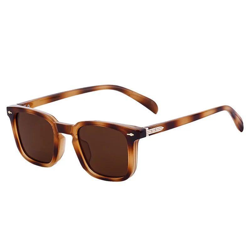 Vintage Riveted Square UV400 Driving Sunglasses - Stylish Retro Fashion Shades - Lucid Fantasy 