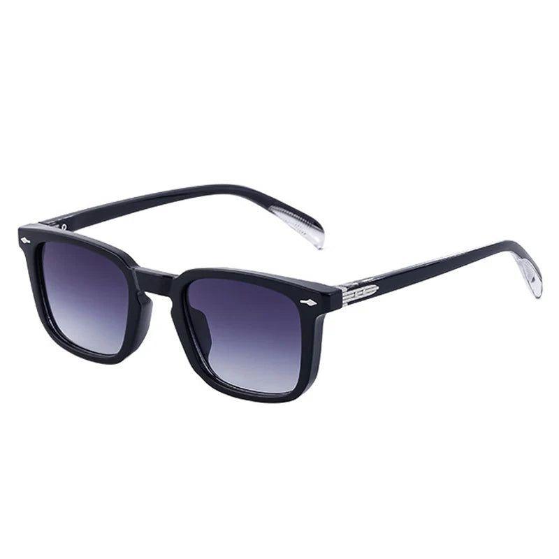 Vintage Riveted Square UV400 Driving Sunglasses - Stylish Retro Fashion Shades - Lucid Fantasy 