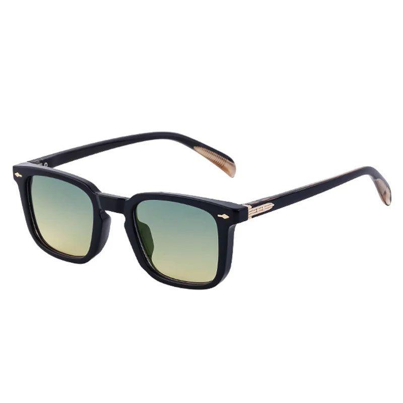 Vintage Riveted Square UV400 Driving Sunglasses - Stylish Retro Fashion Shades - Lucid Fantasy 