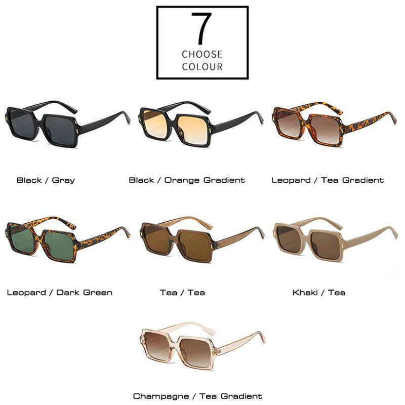 Vintage Riveted Square UV400 Sunglasses - Trendy Fashion Shades - Lucid Fantasy 