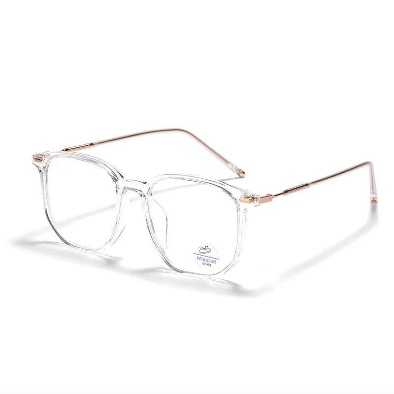 Vintage-Style Blue Light Blocking Square Glasses with Rivet Accents - Lucid Fantasy 