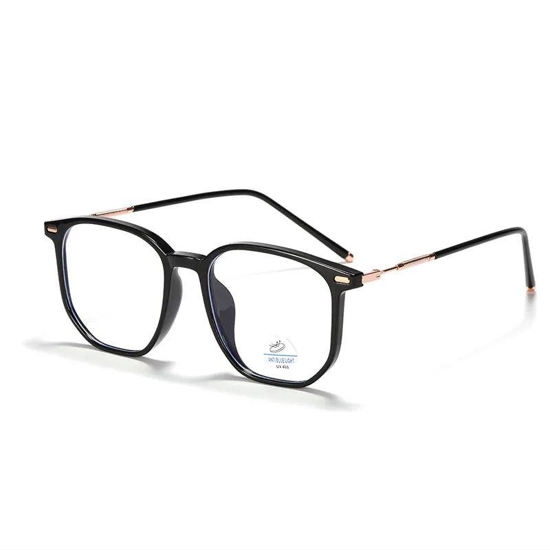 Vintage-Style Blue Light Blocking Square Glasses with Rivet Accents - Lucid Fantasy 