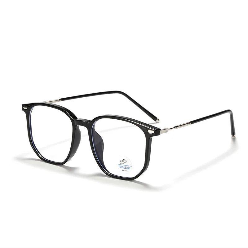 Vintage-Style Blue Light Blocking Square Glasses with Rivet Accents - Lucid Fantasy 