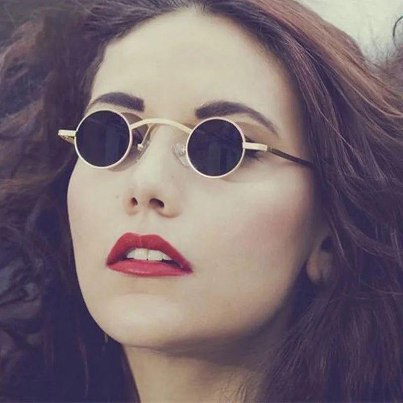 Wide Bridge Retro Rock Punk Sunglasses Classic Small Round Lenses Fashion Shades UV400 - Lucid Fantasy 