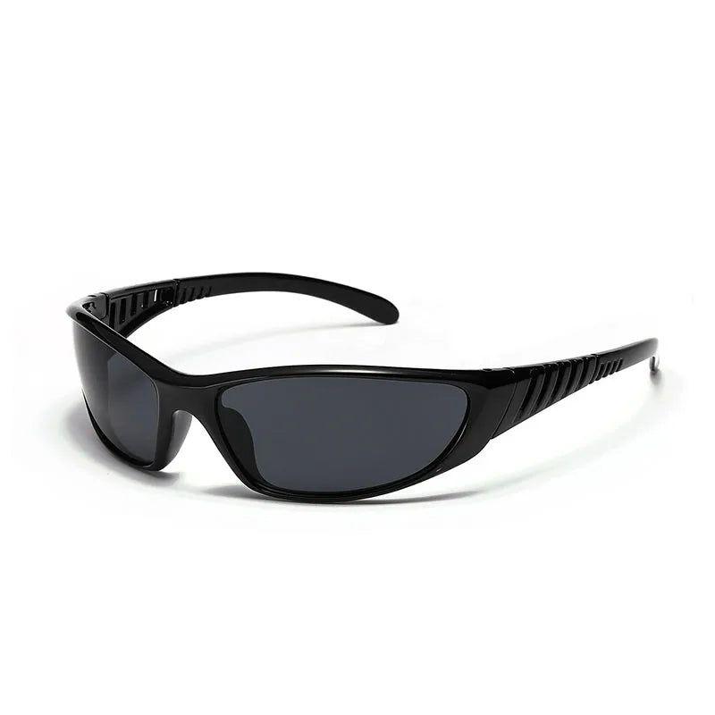 Y2K Hollow Electroplated Sports Sunglasses with Oval Goggle Shades and UV400 Protection - Lucid Fantasy 