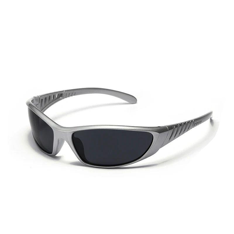 Y2K Hollow Electroplated Sports Sunglasses with Oval Goggle Shades and UV400 Protection - Lucid Fantasy 