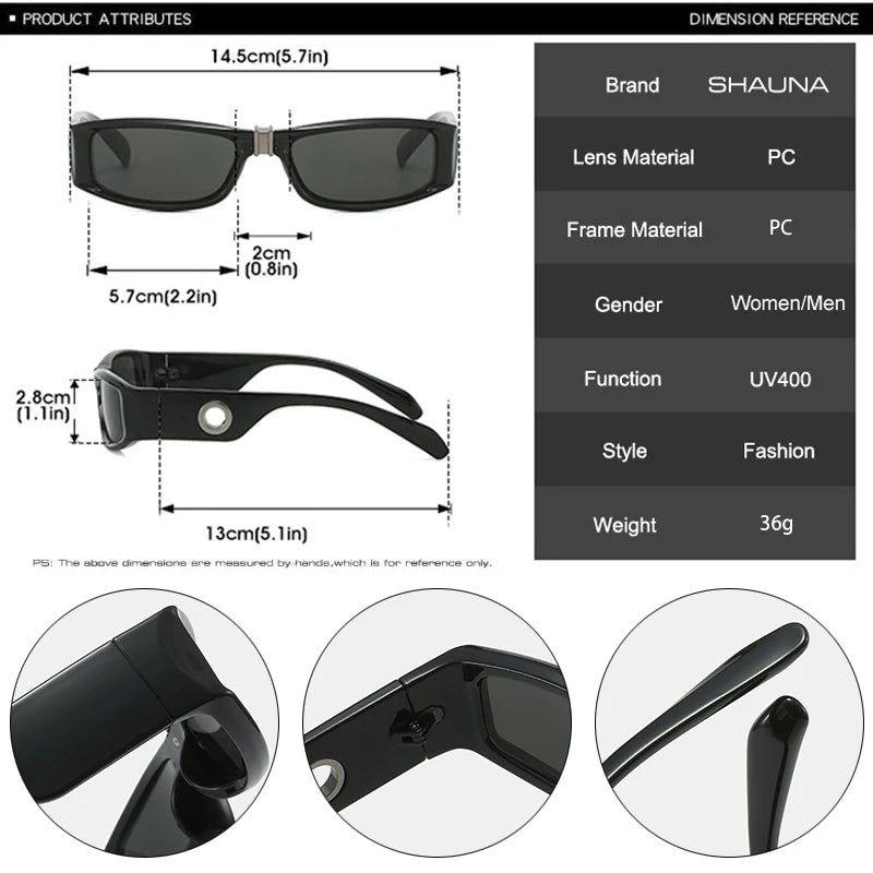 Y2K Inspired Retro Rectangle UV400 Sunglasses for Outdoor Sports Fashion - Lucid Fantasy 