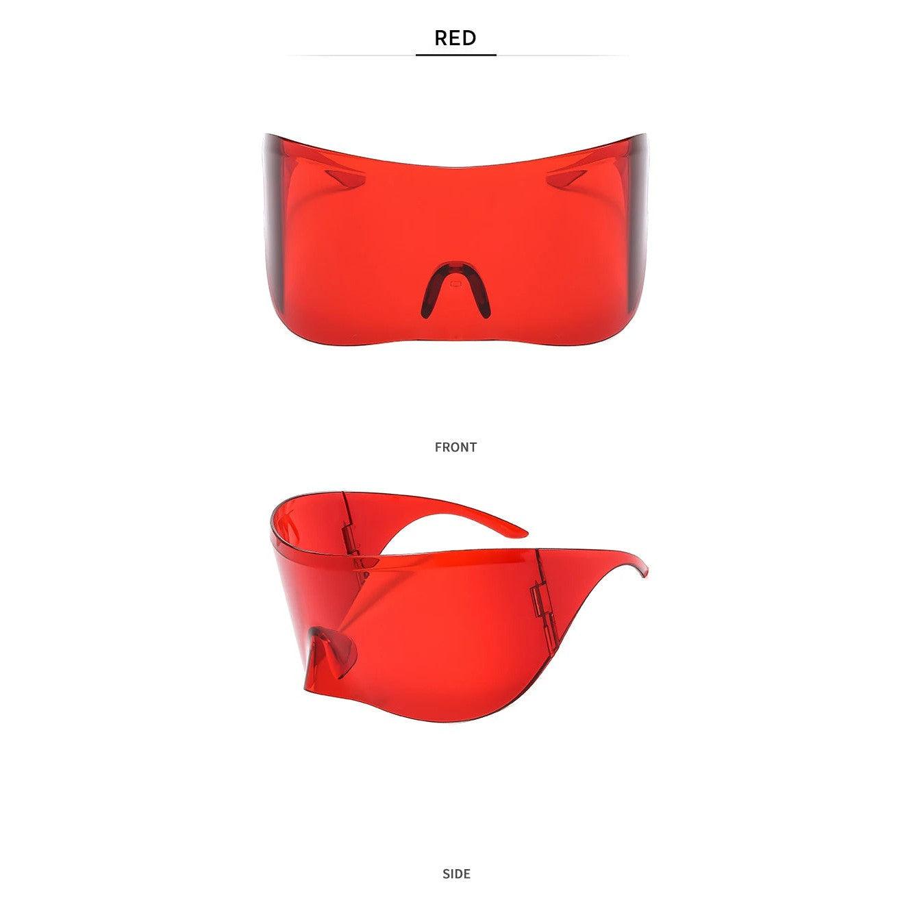 Y2K Oversized Shied Mask Sunglasses Fashion Big Lens One Piece Sunglasses Goggle Fashion Frames - Lucid Fantasy 