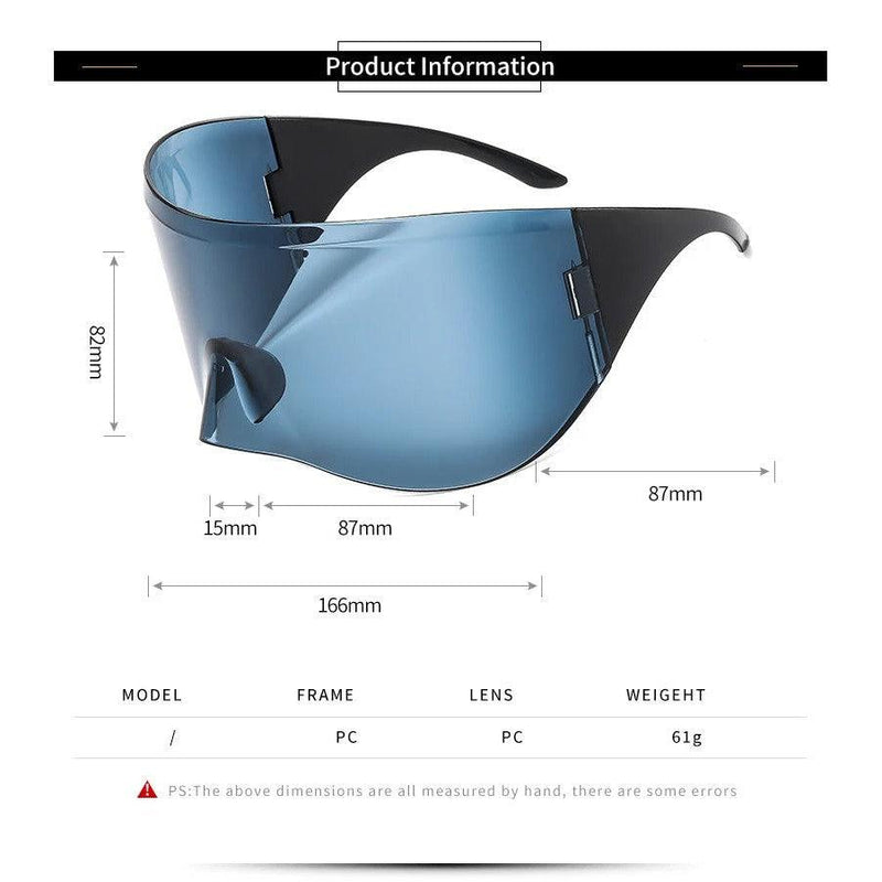 Y2K Oversized Shied Mask Sunglasses Fashion Big Lens One Piece Sunglasses Goggle Fashion Frames - Lucid Fantasy 