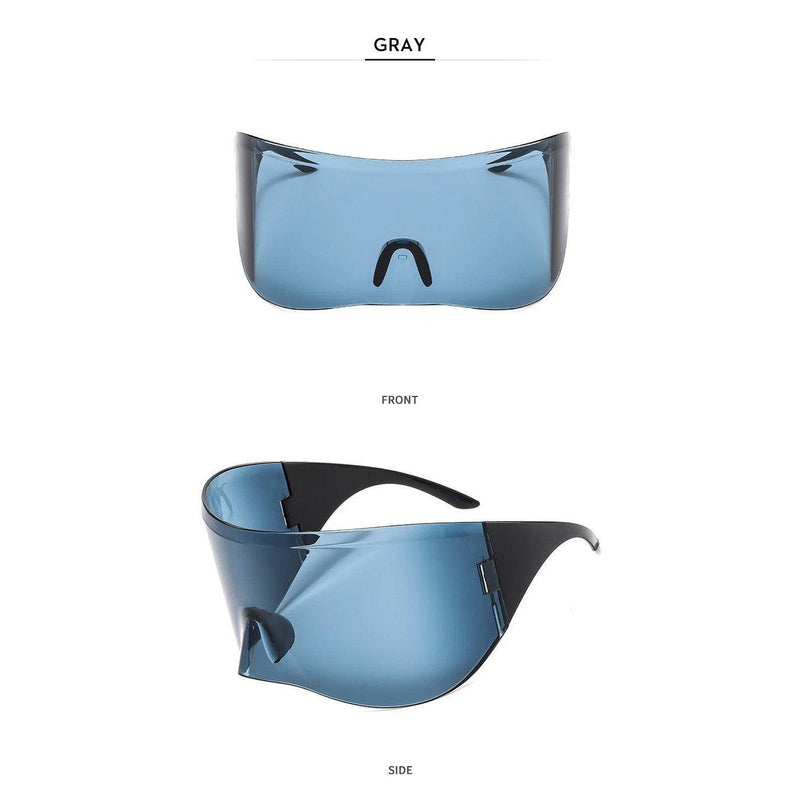 Y2K Oversized Shied Mask Sunglasses Fashion Big Lens One Piece Sunglasses Goggle Fashion Frames - Lucid Fantasy 