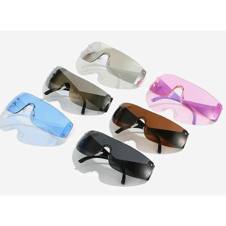 Y2K Punk Oversized Wrap Around Sunglasses with UV400 Protection - Lucid Fantasy 