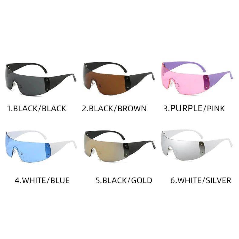 Y2K Punk Oversized Wrap Around Sunglasses with UV400 Protection - Lucid Fantasy 