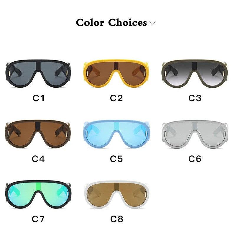 Y2K Sport Punk Sunglasses One Piece Shades Shield Design Sun Glasses Oversized Steampunk Goggle Eyewear UV400 - Lucid Fantasy 