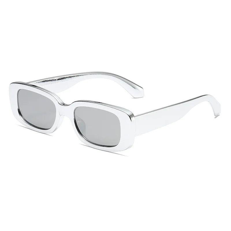 Y2K Tech-Inspired Electroplated Small Rectangle Sunglasses with UV400 Protection - Lucid Fantasy 