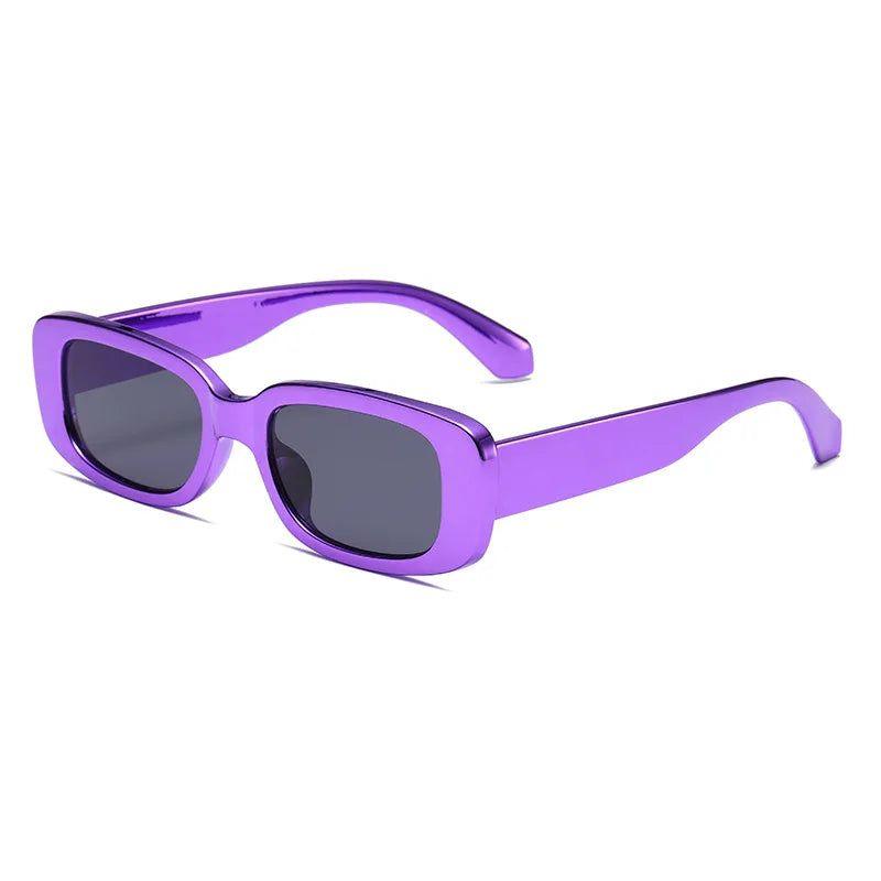 Y2K Tech-Inspired Electroplated Small Rectangle Sunglasses with UV400 Protection - Lucid Fantasy 