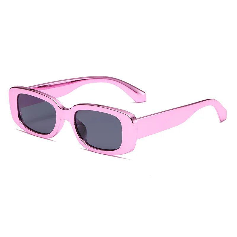 Y2K Tech-Inspired Electroplated Small Rectangle Sunglasses with UV400 Protection - Lucid Fantasy 