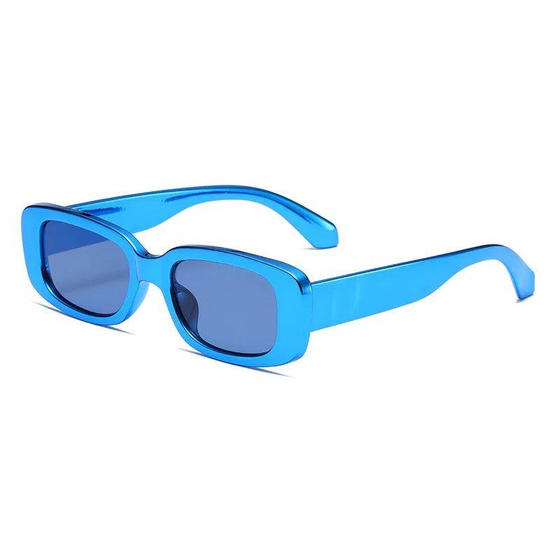 Y2K Tech-Inspired Electroplated Small Rectangle Sunglasses with UV400 Protection - Lucid Fantasy 