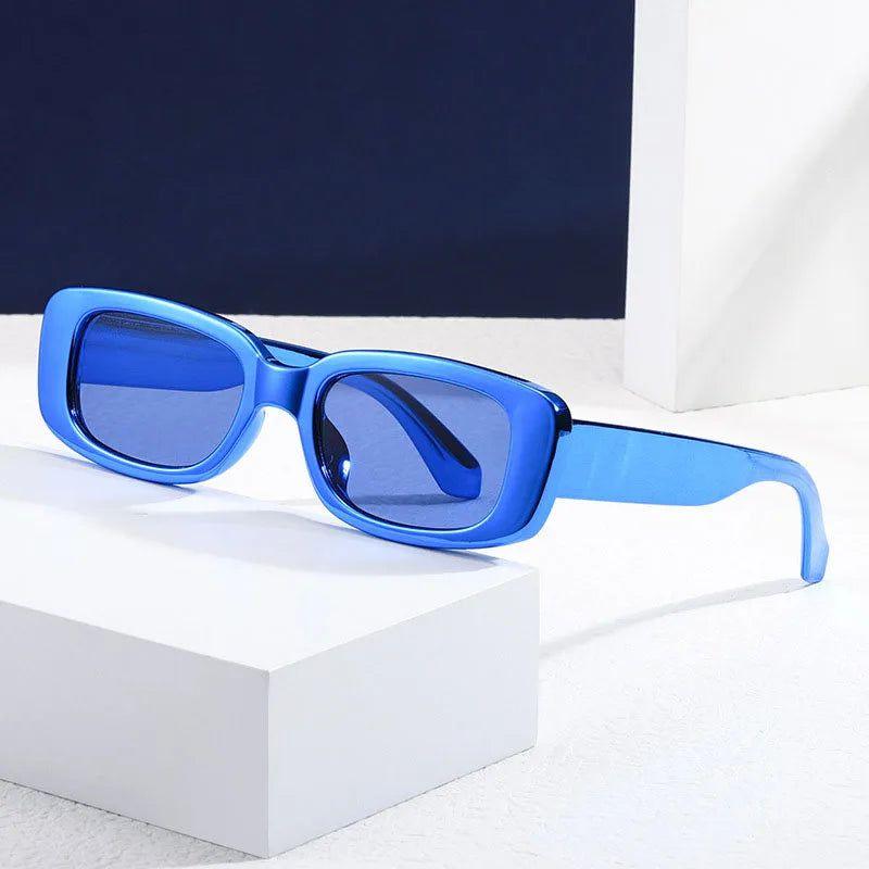 Y2K Tech-Inspired Electroplated Small Rectangle Sunglasses with UV400 Protection - Lucid Fantasy 