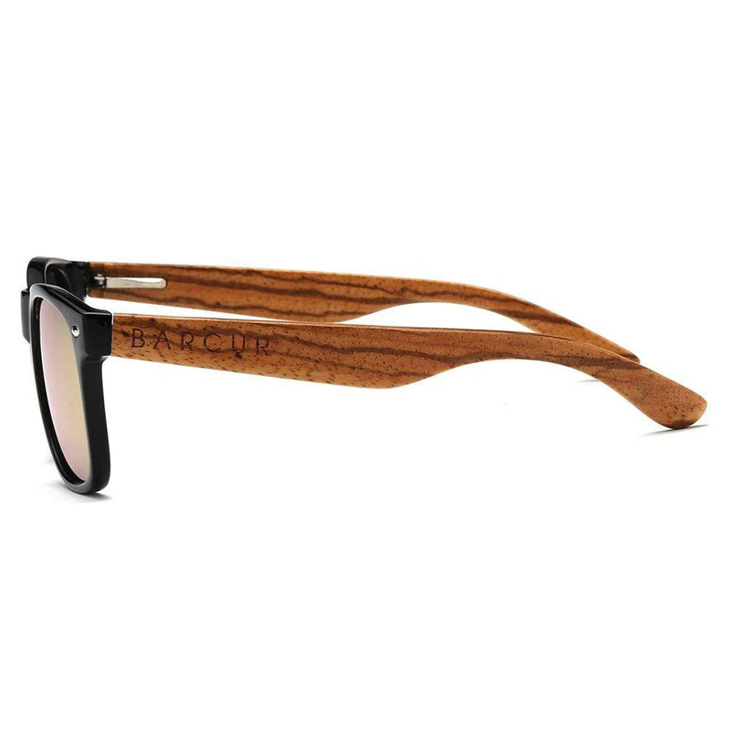 Zebra Wood Polarized Sunglasses for Men - Stylish UV400 Eyewear with Mirror Lenses - Lucid Fantasy 