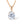 14k 585 Rose Gold Blue Topaz Sparkling Diamond Pave Twist Necklace Pendant