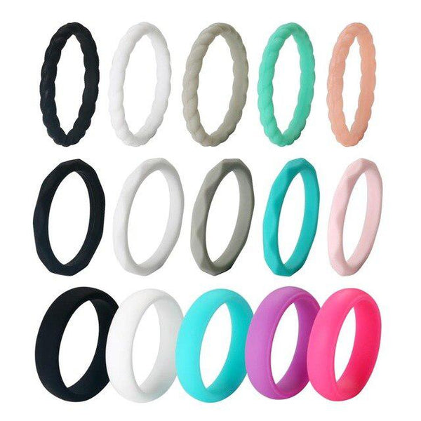 15PCS Silicone Ring Variety Set