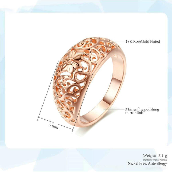 Lucid Fantasy Vintage Design Hollow Out Ring - 18K Gold Plated - Fashion Ring