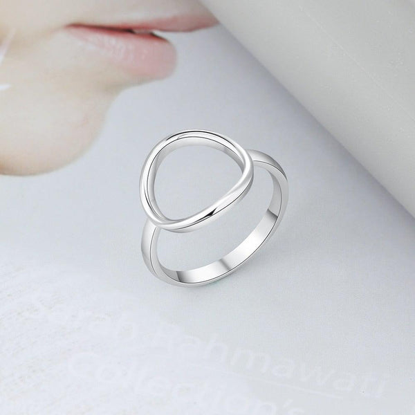 925 Sterling Silver Minimalist Open Circle Finger Ring
