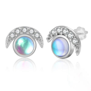 925 Sterling Silver Sun & Moon Earrings