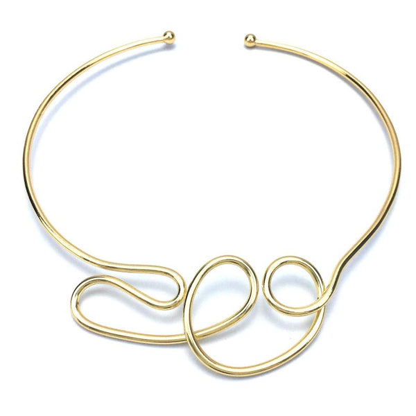 Abstract Design Choker Torque Necklace