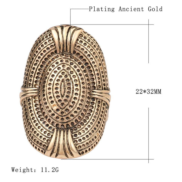 Antique Design Gold Vintage Oval Ring