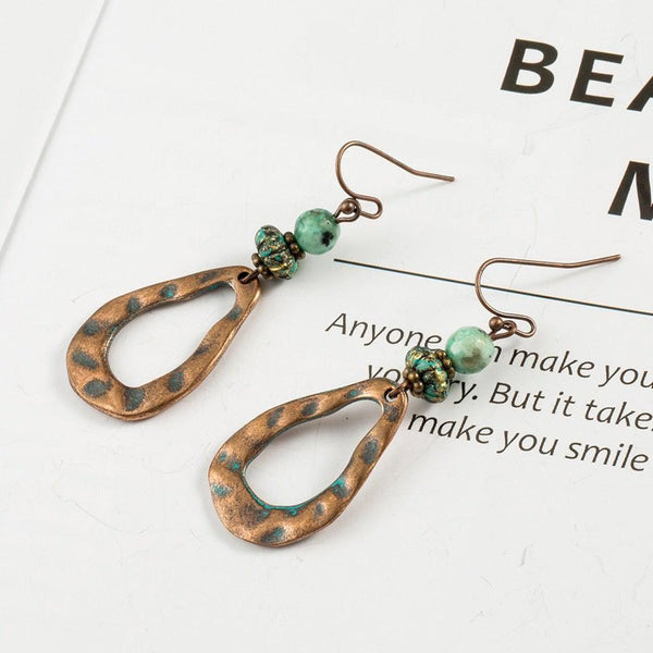 BOHO Bronze Bead Dangle Earrings