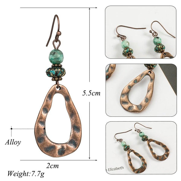 BOHO Bronze Bead Dangle Earrings
