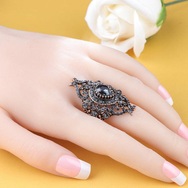 BOHO Turkish Jewelry Crystal Statement Ring