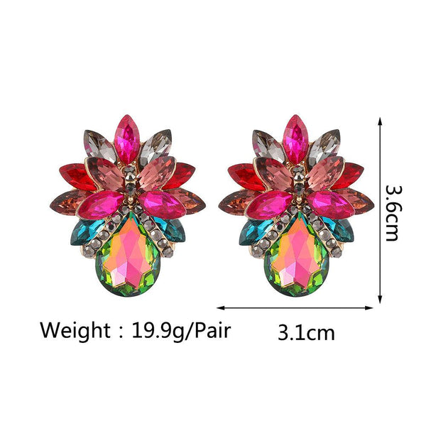 Big Multilayer Luxury Full Crystal Maxi Stud Earrings