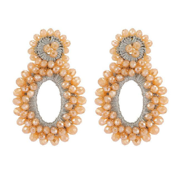 Bohemian Style Color Resin Bead Drop Dangle Earrings