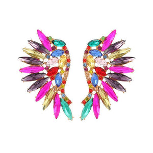 Colorful Crystal Vintage Style Maxi Stud Dangle Earrings