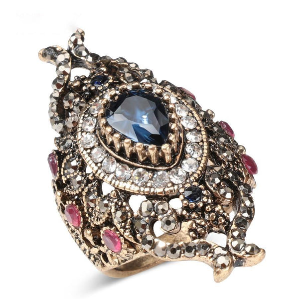 Deluxe Turkish Jewelry Vintage Design Statement Ring