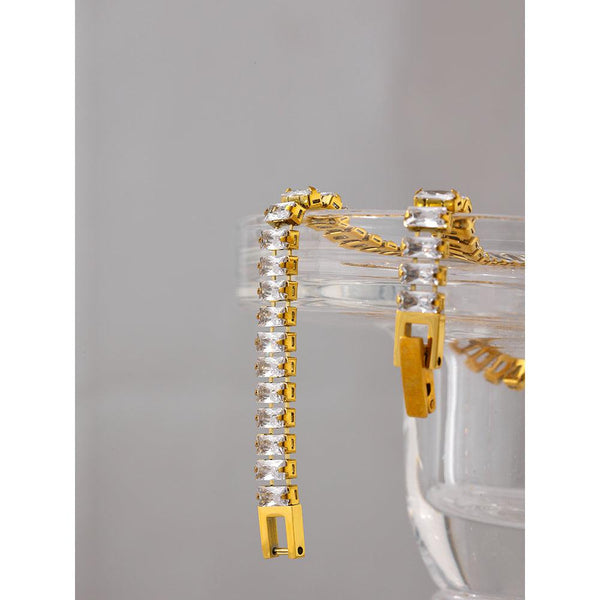 Fashion Design LUXE Bling CZ Gold Link Bracelet
