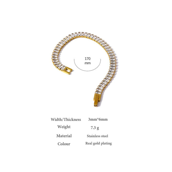 Fashion Design LUXE Bling CZ Gold Link Bracelet