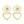 Floral Chiffon Golden Heart Drop Statement Earrings
