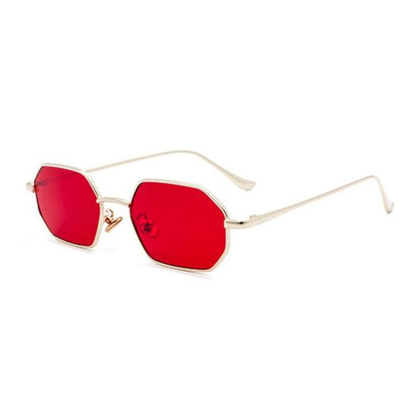 Geometric Color Metal Frame Sunglasses