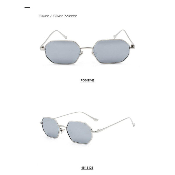 Geometric Color Metal Frame Sunglasses