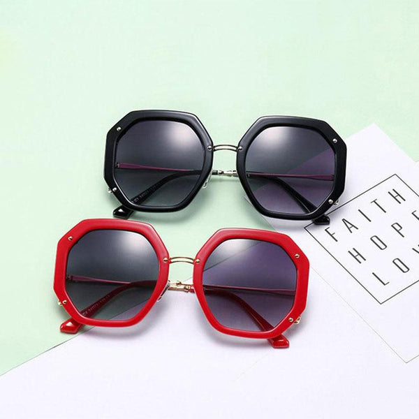 Geometric Round Lens Oversize Sunglasses