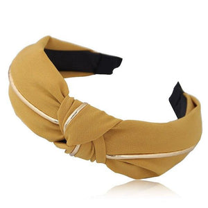 Gold Band Cross Knot Headband