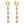 Longline Golden Metallic CZ Link Drop Dangle Earrings