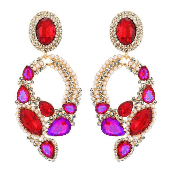 Luxe Design Formal Vintage Pearl Hoop Statement Earrings