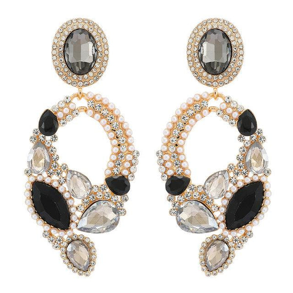 Luxe Design Formal Vintage Pearl Hoop Statement Earrings