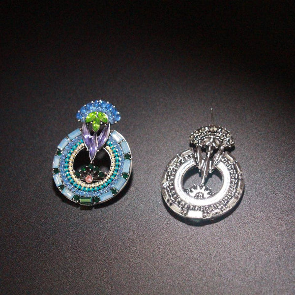 Luxe Design Full Crystal Beaded Hoop Drop Formal Dangle Earrings