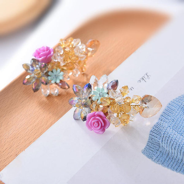 Luxury BOHO Maxi Stud Floral Dangle Drop Earrings