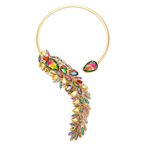 Luxury Design Chunky Crystal Statement Choker Pendant Necklace Body Jewelry